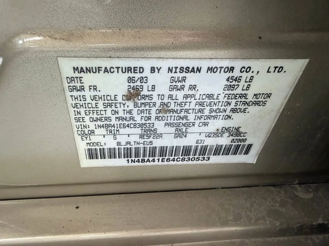 2004 Nissan Maxima 4dr Sdn SE Auto